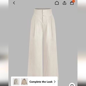 Cider Wide Leg Trousers, size small, beige.